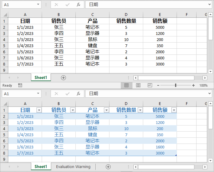 c# 在 excel 中创建、修改和删除表格