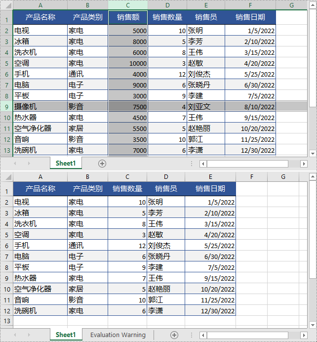 python 删除 excel 中的行和列