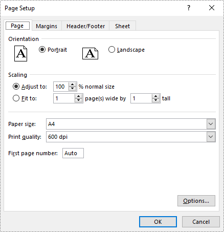 python 调整 excel 页面设置